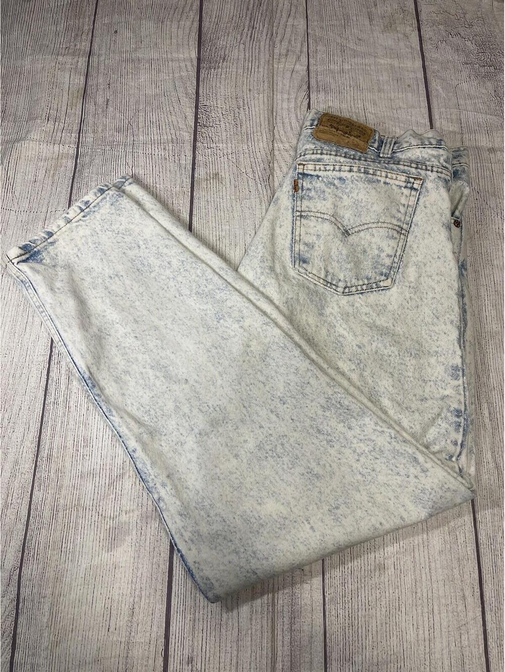Vintage Levis Jeans 575 Acid Wash 38x32. orange Tab Need Repair
